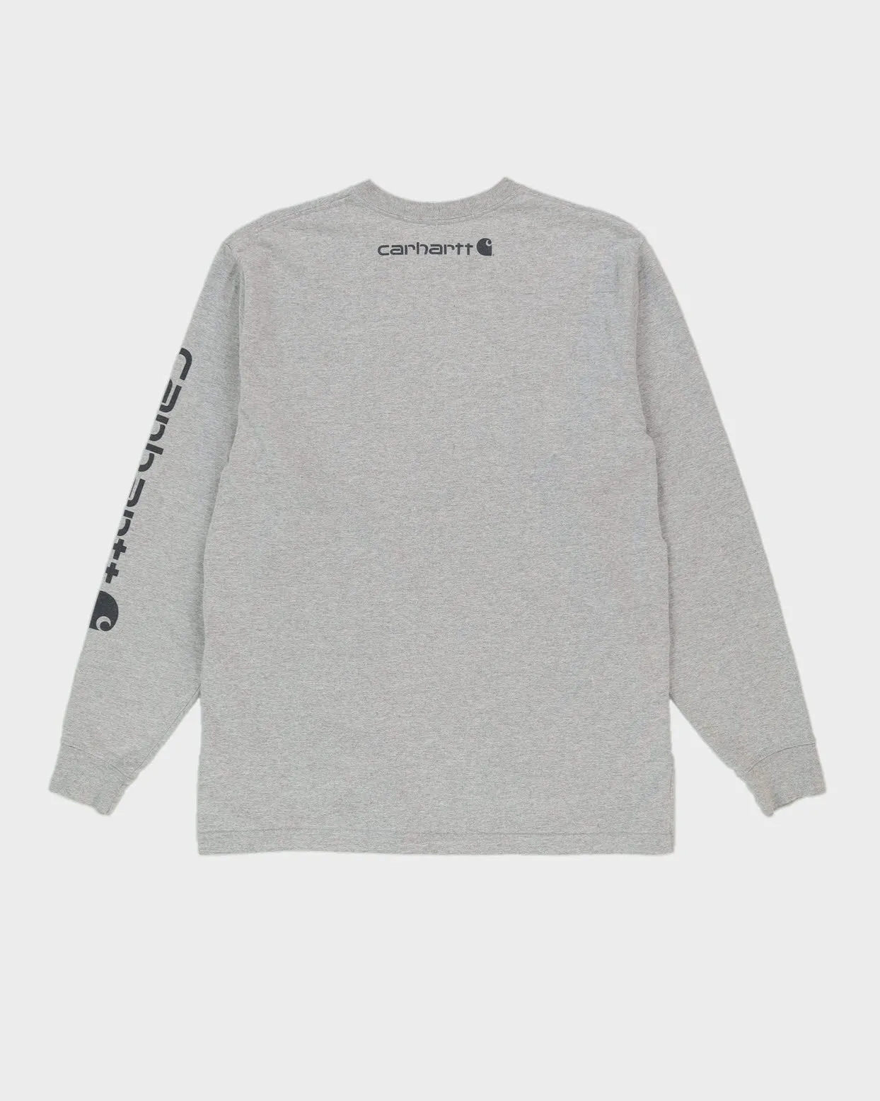 00s Carhartt Grey Long Sleeved T-Shirt - M