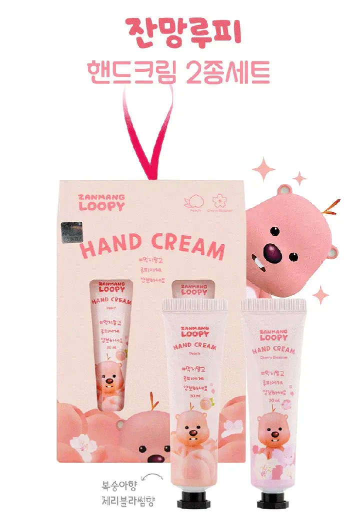 10 SET Zanmang Loopy Character Hand Creams Cute Small Gifts 30ml 2 pieces Peach Cherry Blossom Scent