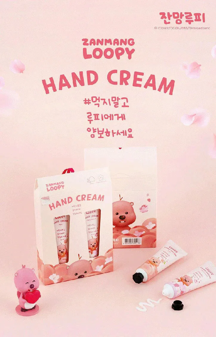 10 SET Zanmang Loopy Character Hand Creams Cute Small Gifts 30ml 2 pieces Peach Cherry Blossom Scent