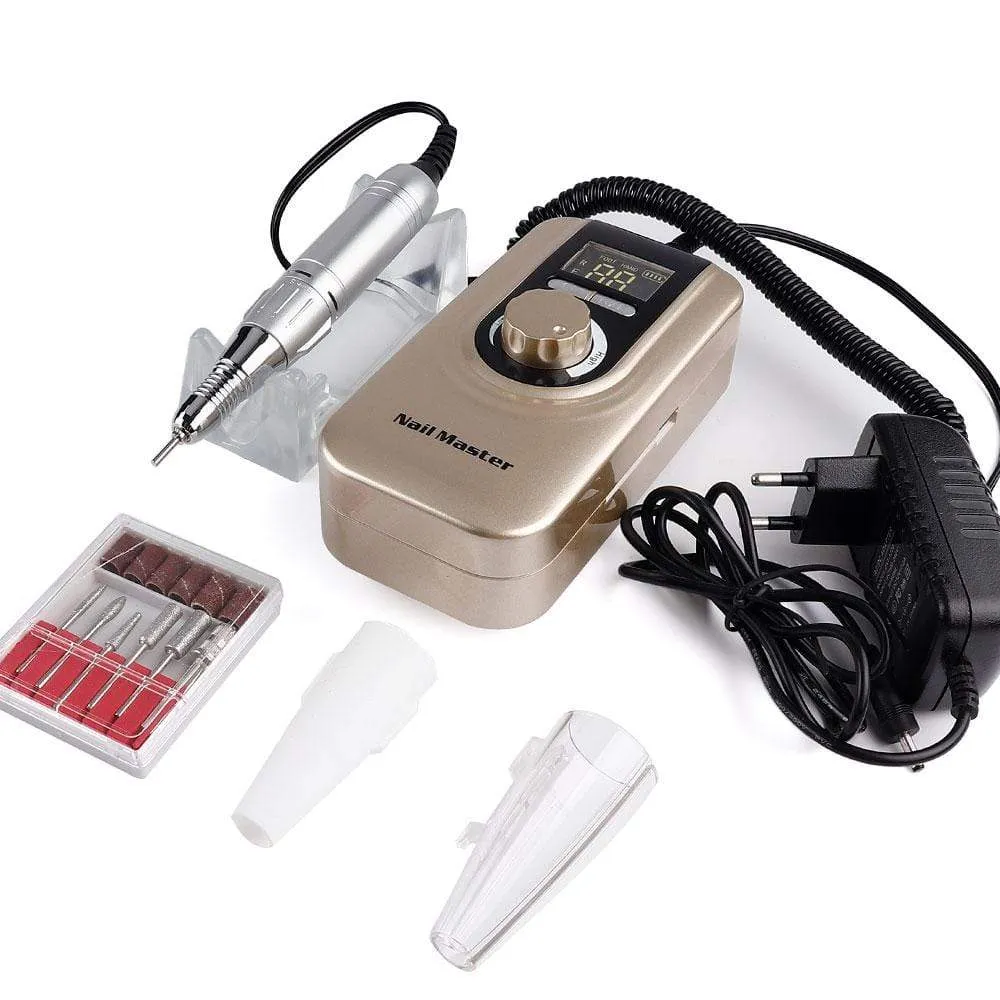 25W Multi-function 35000RPM Rechargeable Portable Strong Polishing Electric Nail Drill Machine Manicure Pedicure Set Nail Tools