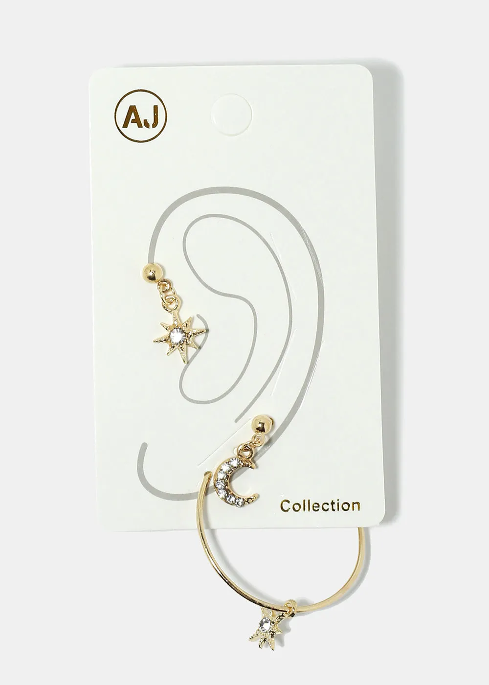 3-Piece Moon & Star Earrings