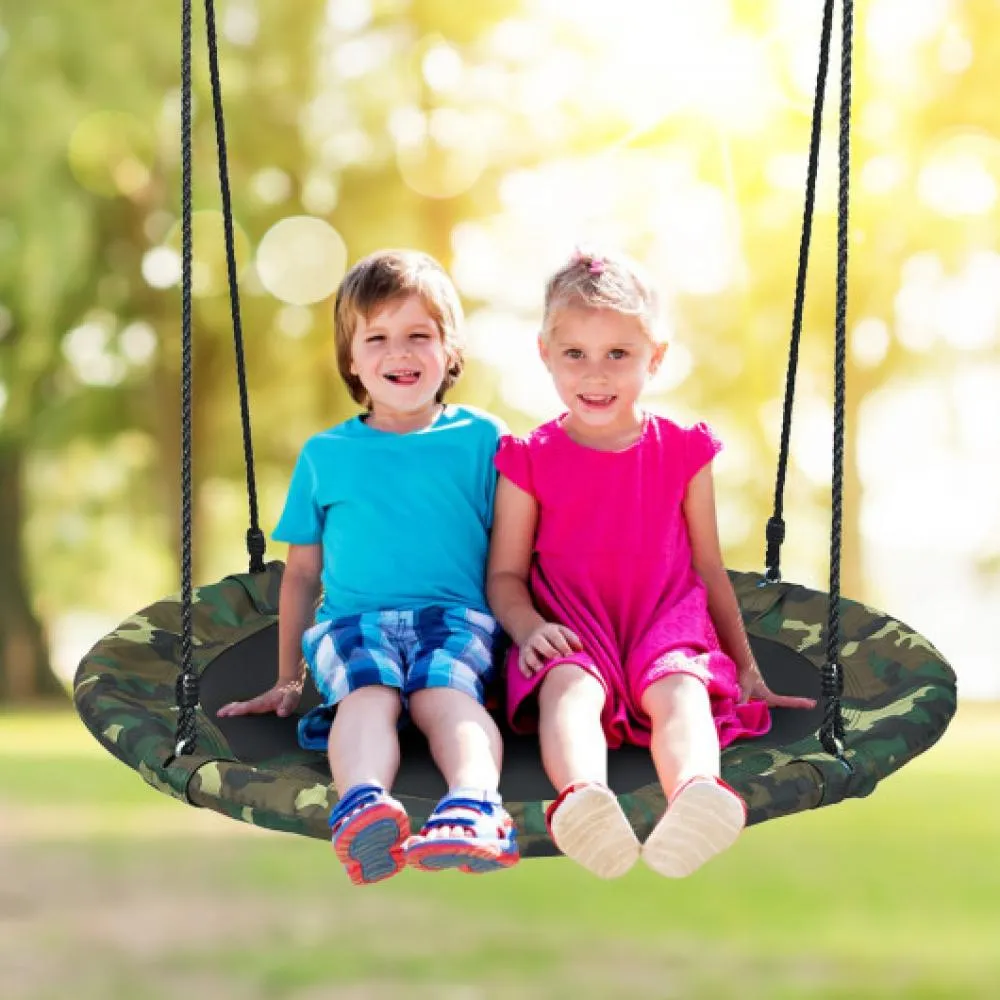 40 Inch Flying Saucer Tree Swing Outdoor Play Set with Adjustable Ropes Gift for Kids