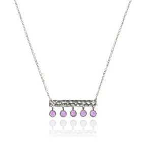 5 Stone Bavaria Bar Necklace Amethyst