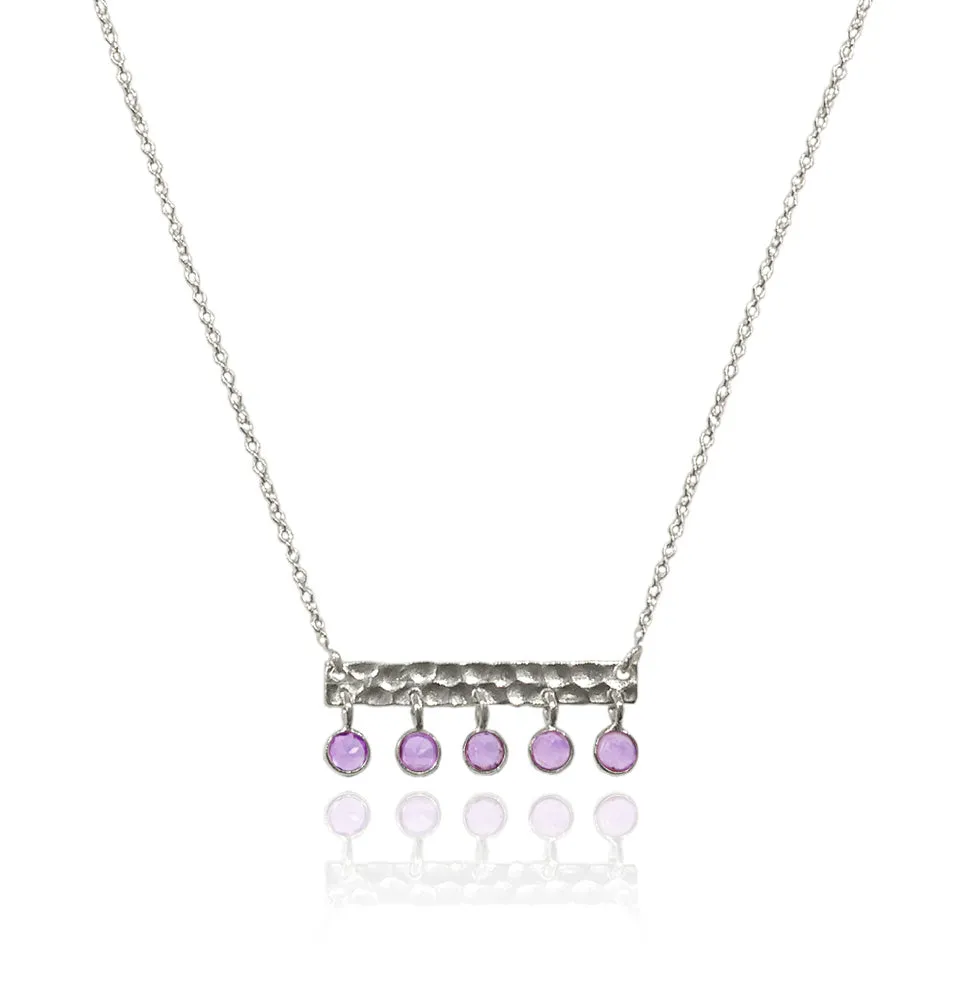 5 Stone Bavaria Bar Necklace Amethyst