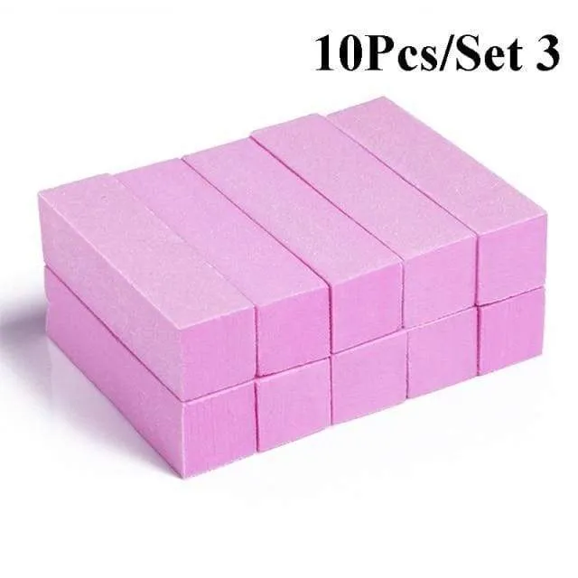 5/10Pcs Nail Buffers Files Set Sponge Sanding Block Grinding Polishing Manicuring Pedicure Professional Nail Art Tools