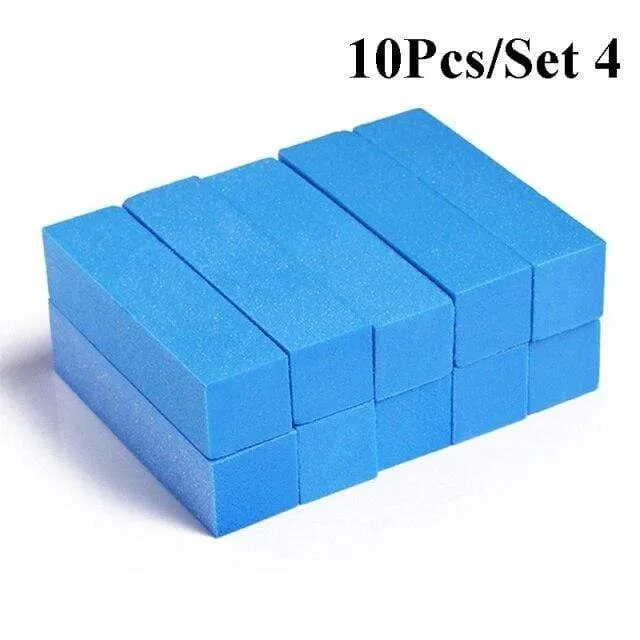 5/10Pcs Nail Buffers Files Set Sponge Sanding Block Grinding Polishing Manicuring Pedicure Professional Nail Art Tools