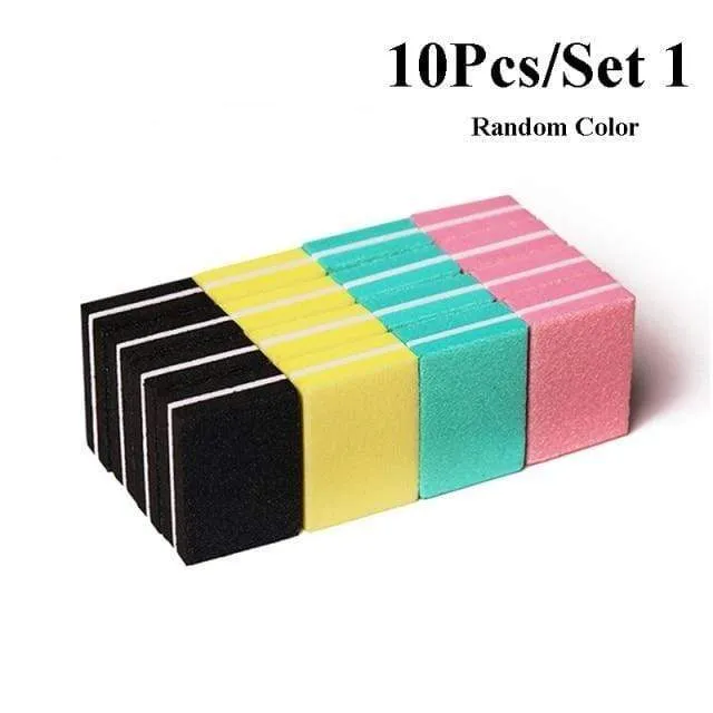 5/10Pcs Nail Buffers Files Set Sponge Sanding Block Grinding Polishing Manicuring Pedicure Professional Nail Art Tools