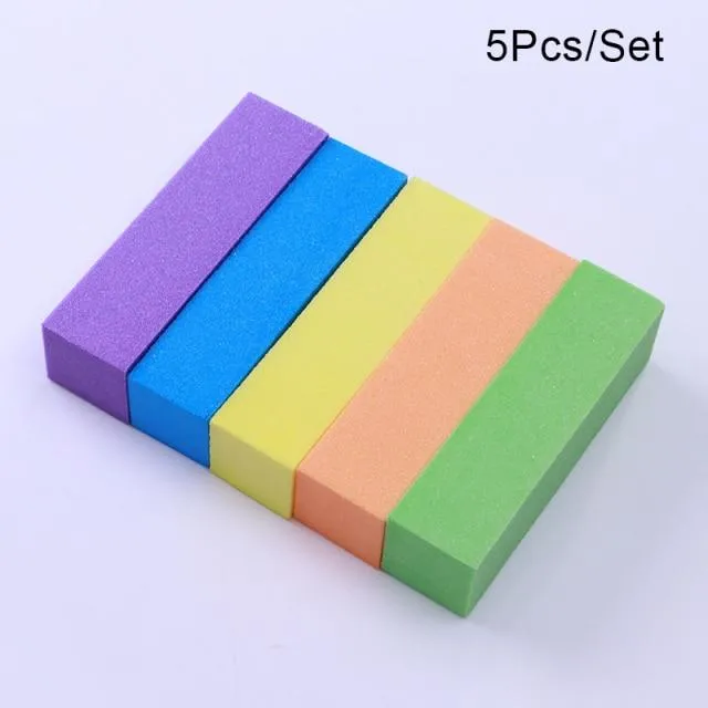 5/10Pcs Nail Buffers Files Set Sponge Sanding Block Grinding Polishing Manicuring Pedicure Professional Nail Art Tools