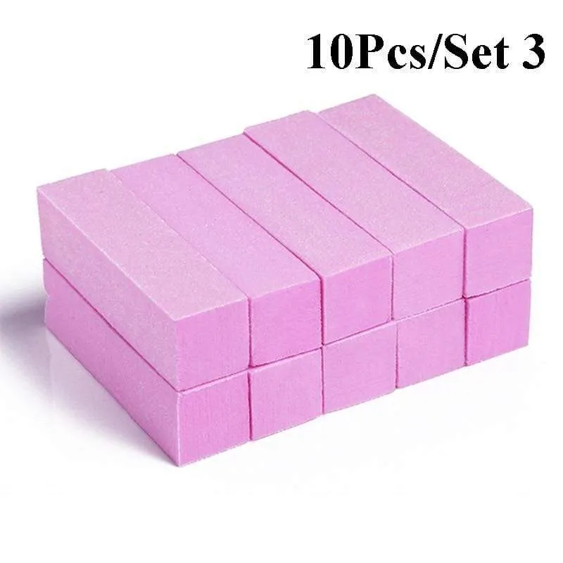 5/10Pcs Nail Buffers Files Set Sponge Sanding Block Grinding Polishing Manicuring Pedicure Professional Nail Art Tools