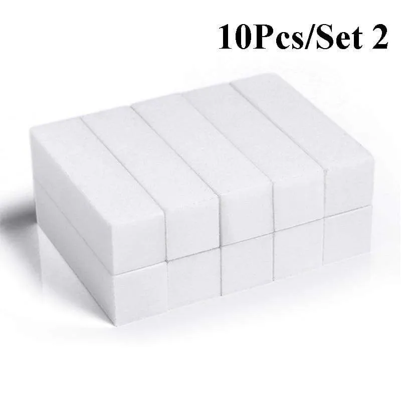 5/10Pcs Nail Buffers Files Set Sponge Sanding Block Grinding Polishing Manicuring Pedicure Professional Nail Art Tools