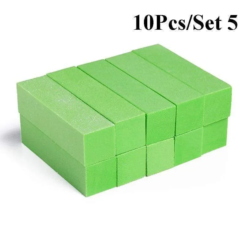 5/10Pcs Nail Buffers Files Set Sponge Sanding Block Grinding Polishing Manicuring Pedicure Professional Nail Art Tools