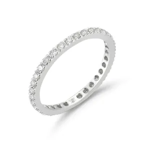 A & Furst - France Eternity Band Ring with White Diamonds all around, French-set, Platinum