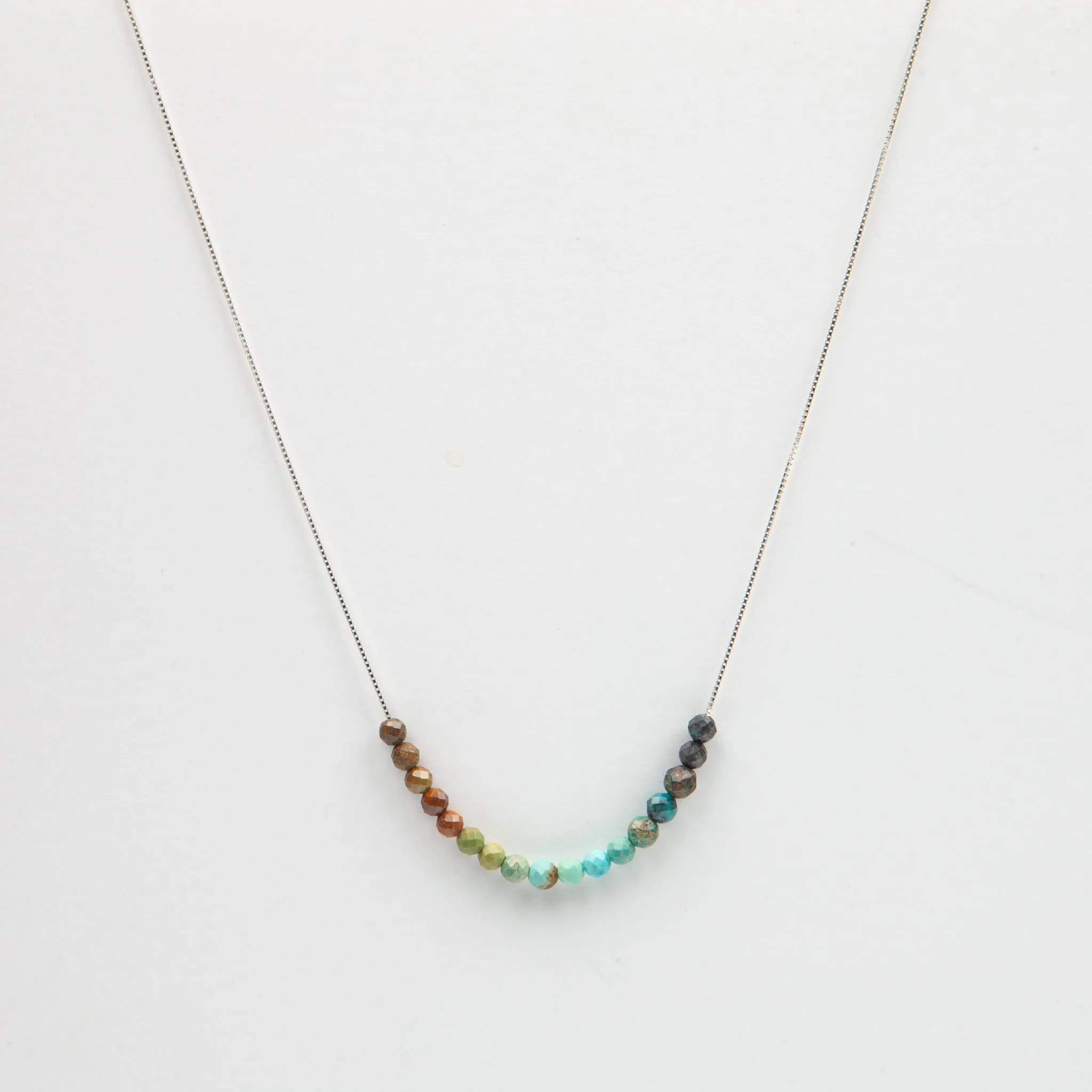 African Turquoise Adjustable Slide Chain Gemstone Necklace