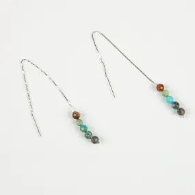 African Turquoise Threader Earrings