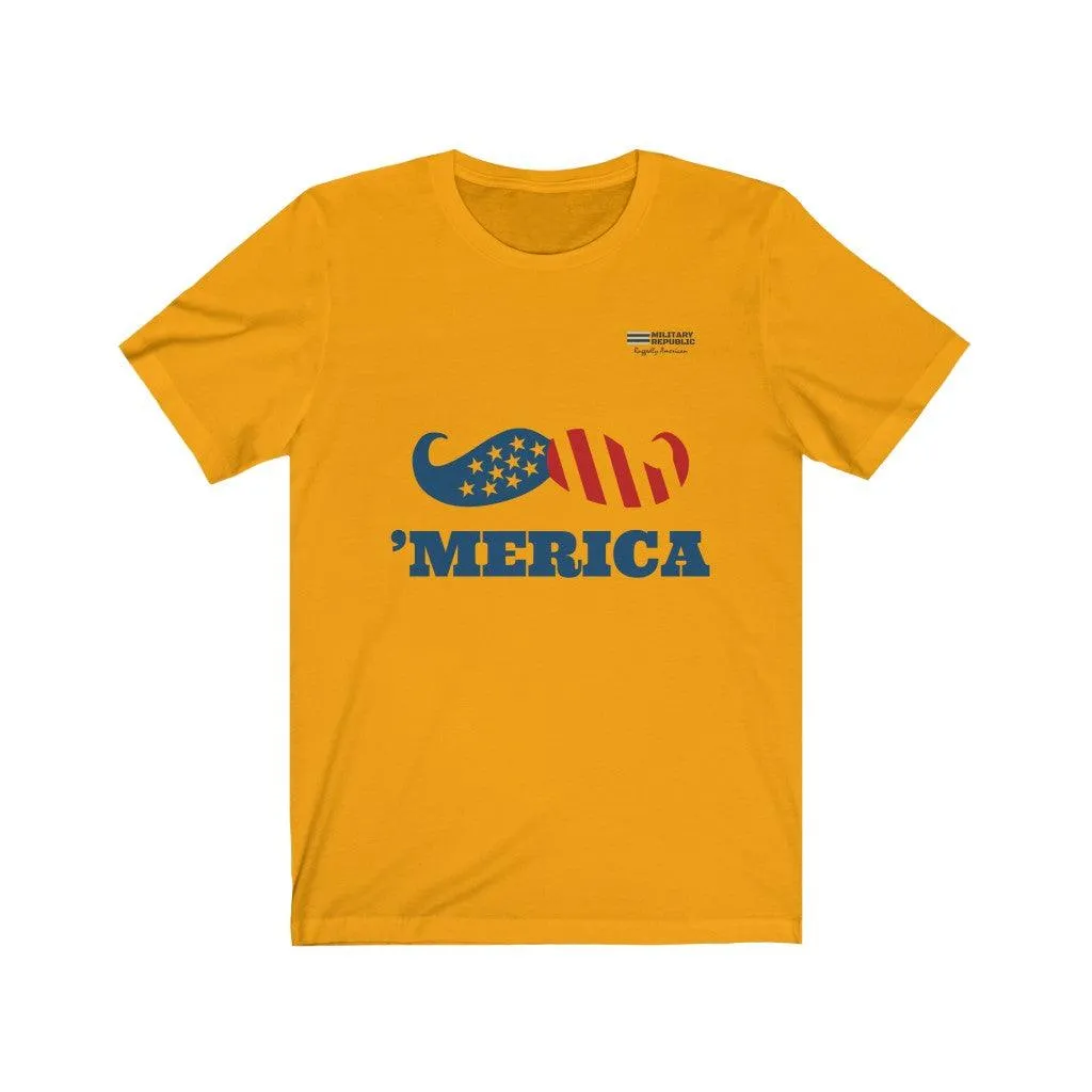 American Patriotic Moustache T-shirt