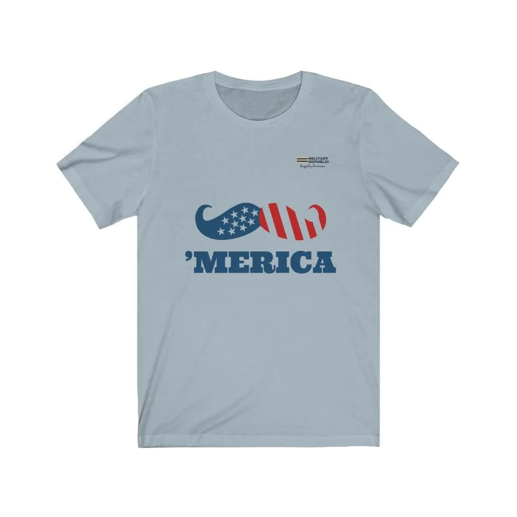 American Patriotic Moustache T-shirt