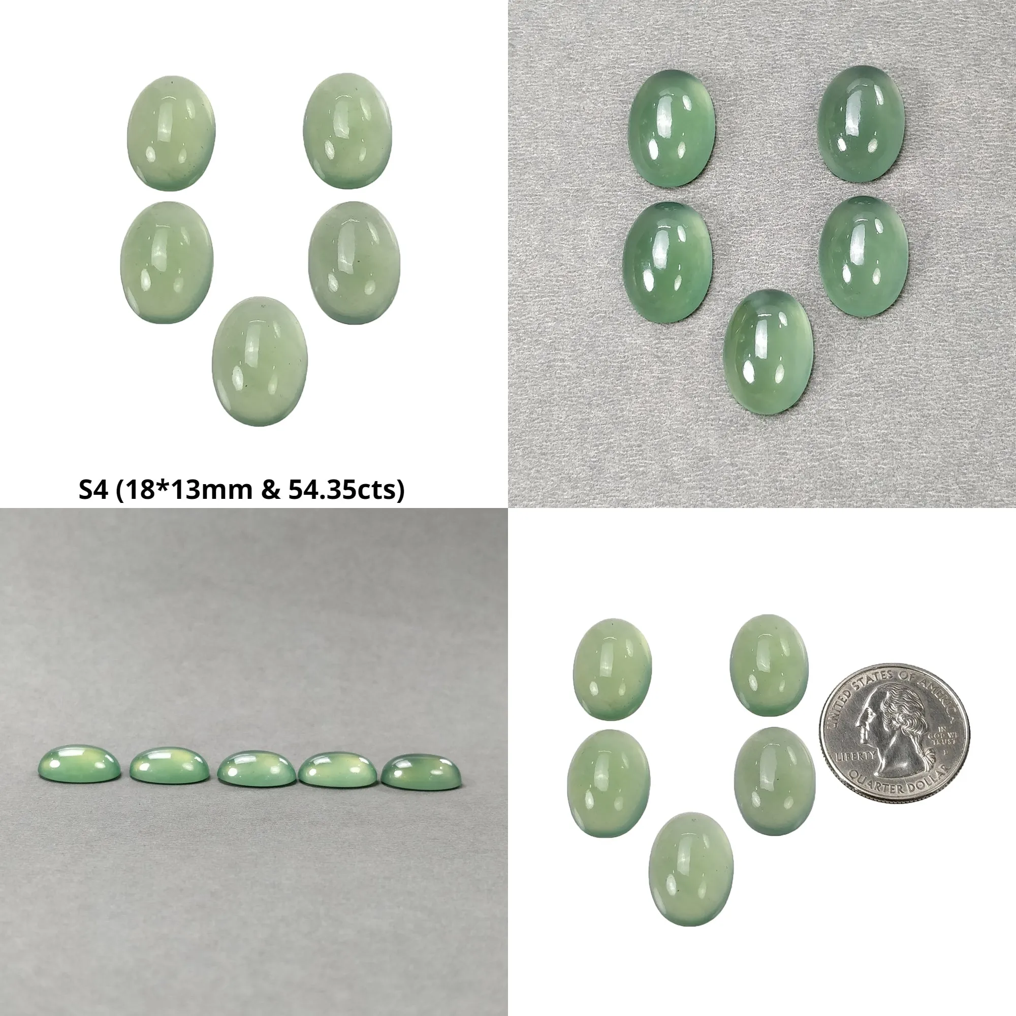 ANTIGORITE SERPENTINE Gemstone Cabochon : Natural Untreated Green Serpentine Oval Shape 18*13mm 5pcs Set