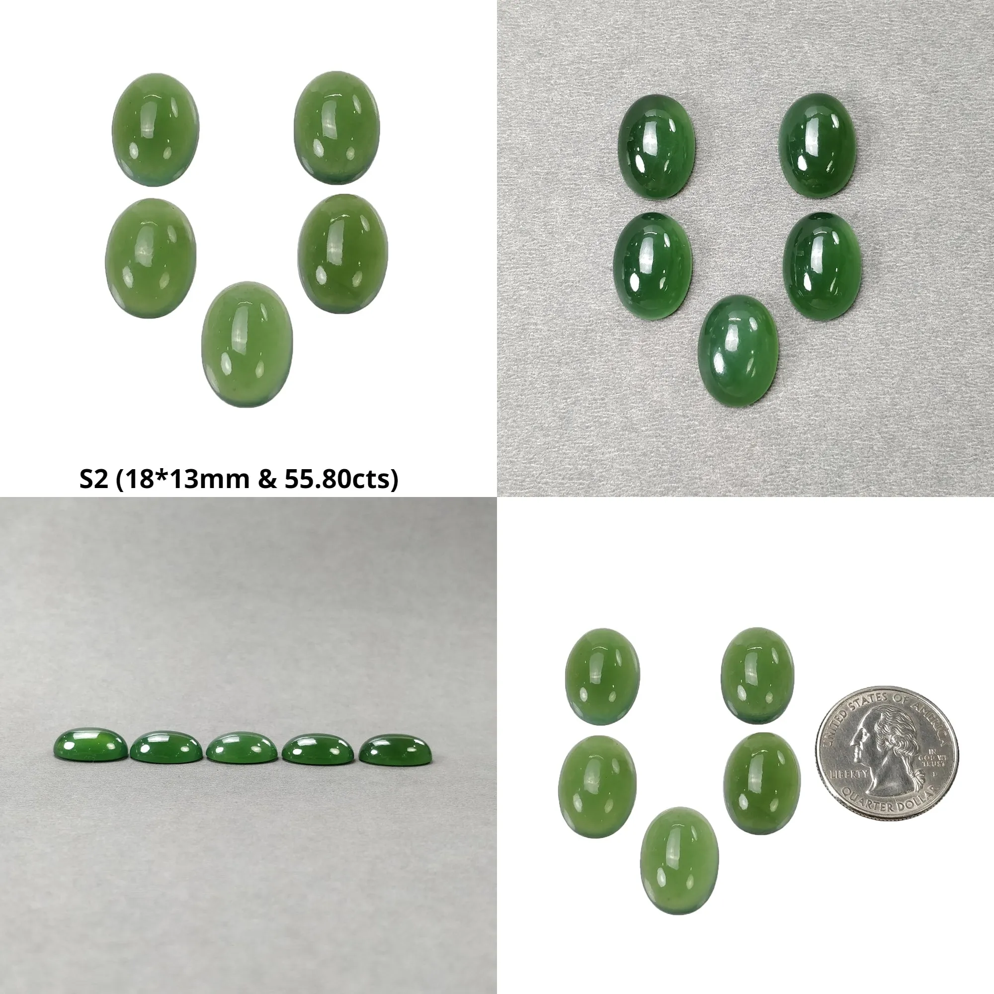 ANTIGORITE SERPENTINE Gemstone Cabochon : Natural Untreated Green Serpentine Oval Shape 18*13mm 5pcs Set