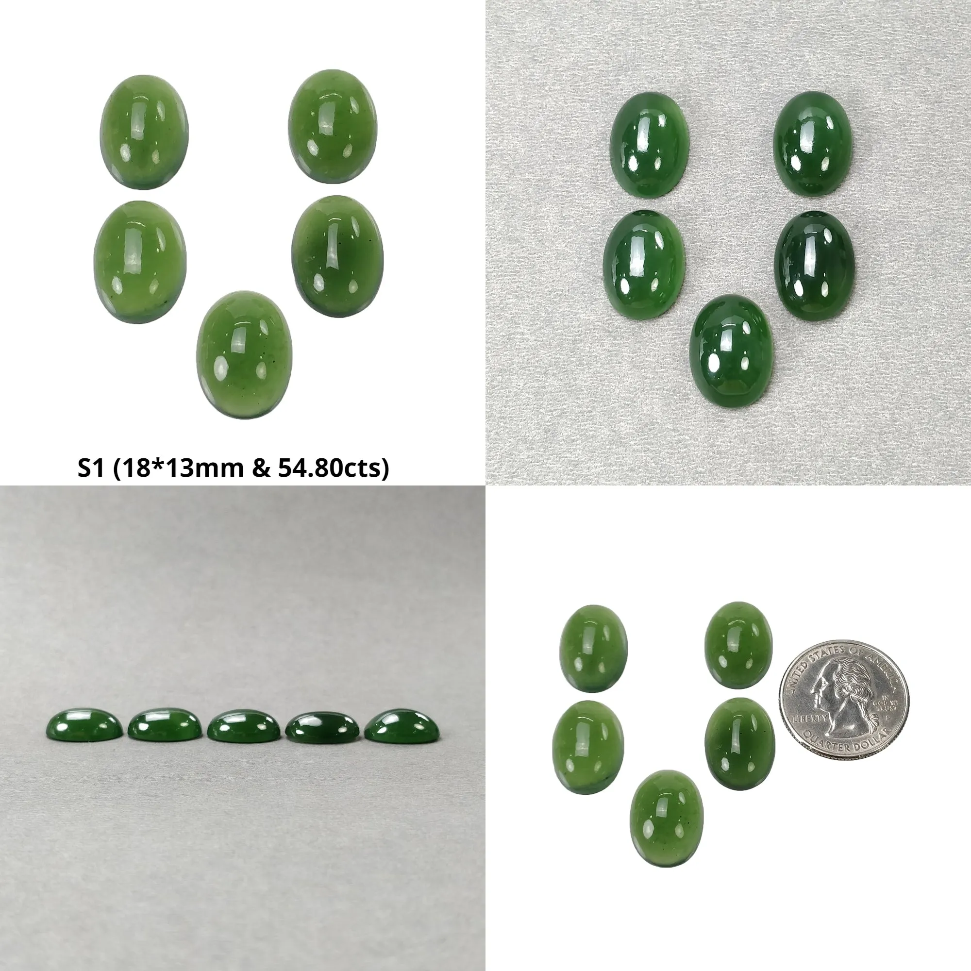 ANTIGORITE SERPENTINE Gemstone Cabochon : Natural Untreated Green Serpentine Oval Shape 18*13mm 5pcs Set