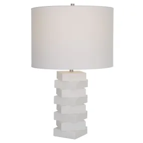 Ascent - White Geometric Table Lamp