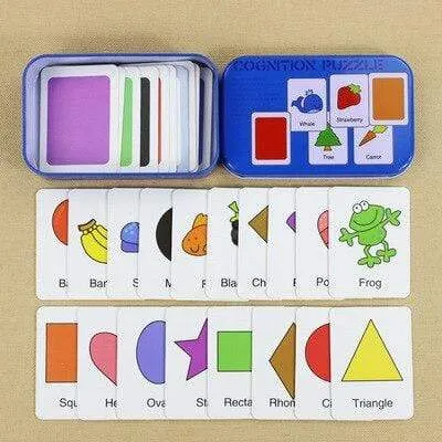 Baby Toys Montessori wooden Cognitive Pair Puzzle Card Toy For Kids Learning Education Vehicle/Fruit/Animal/Life Set Puzzle Gift