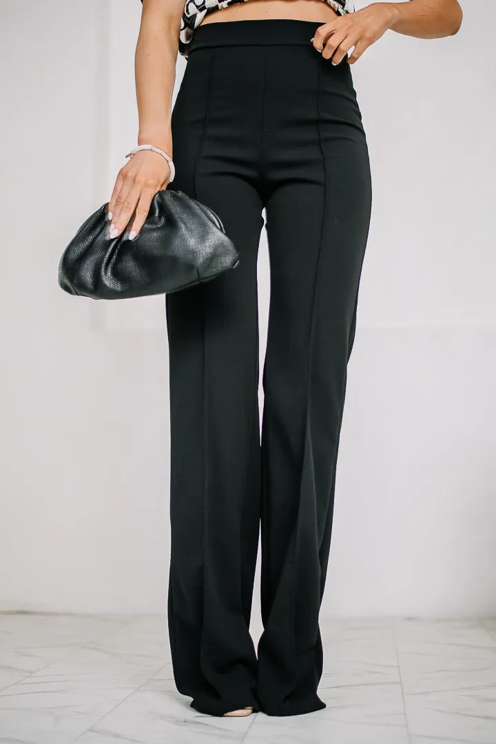 Back To Business Wide Leg Pants | Black