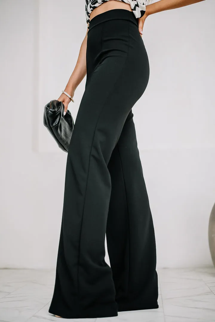 Back To Business Wide Leg Pants | Black