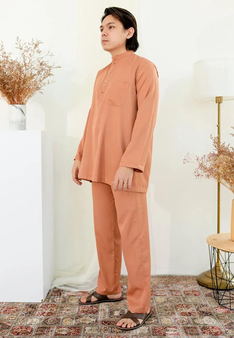 Baju Melayu Nia Men ( Melon Orange )