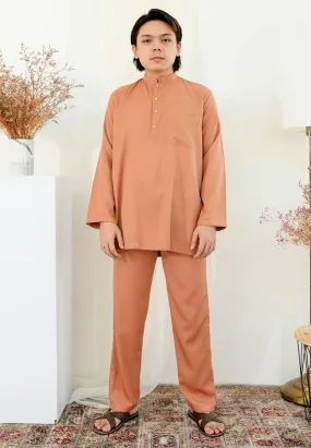 Baju Melayu Nia Men ( Melon Orange )