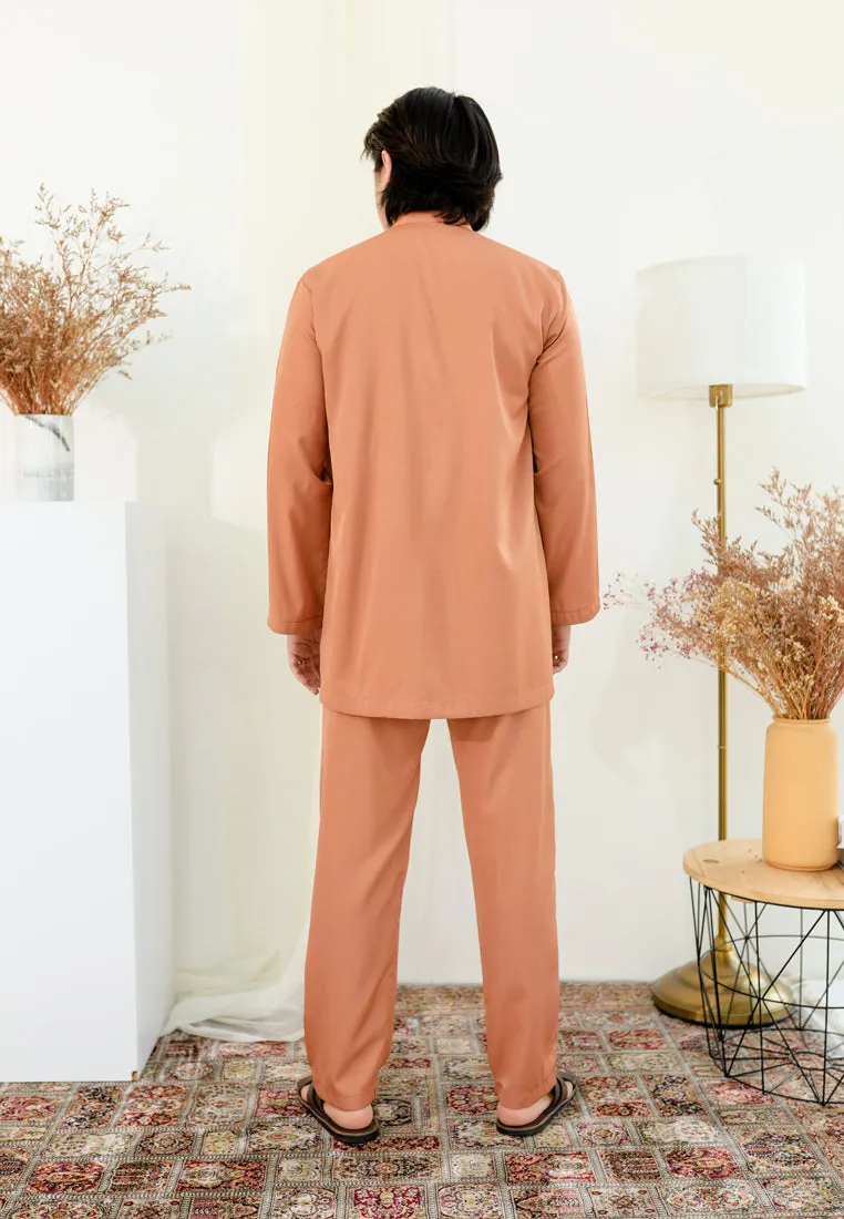 Baju Melayu Nia Men ( Melon Orange )