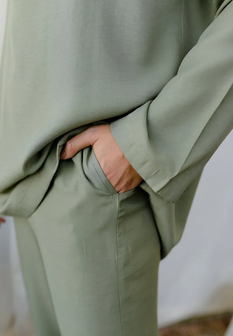 Baju Melayu Tulip Men ( Sage Green )