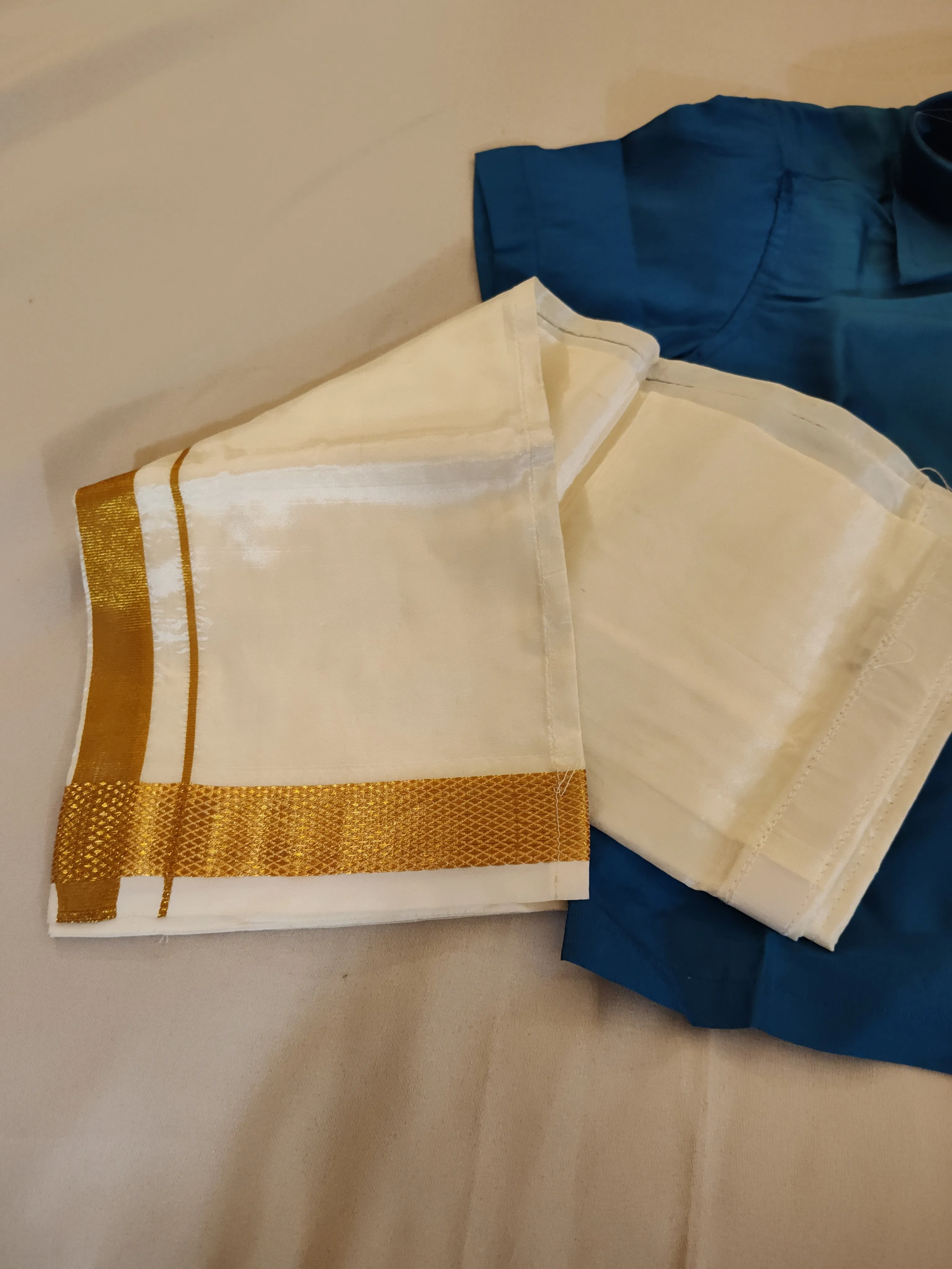 Beautiful Blue Color Shirt With Dhoti For Kids