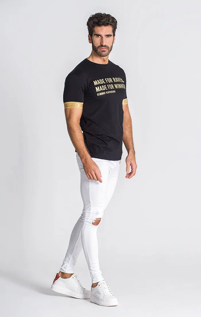 Black Berlin Elastic Gold Tee