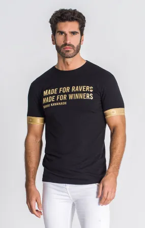 Black Berlin Elastic Gold Tee