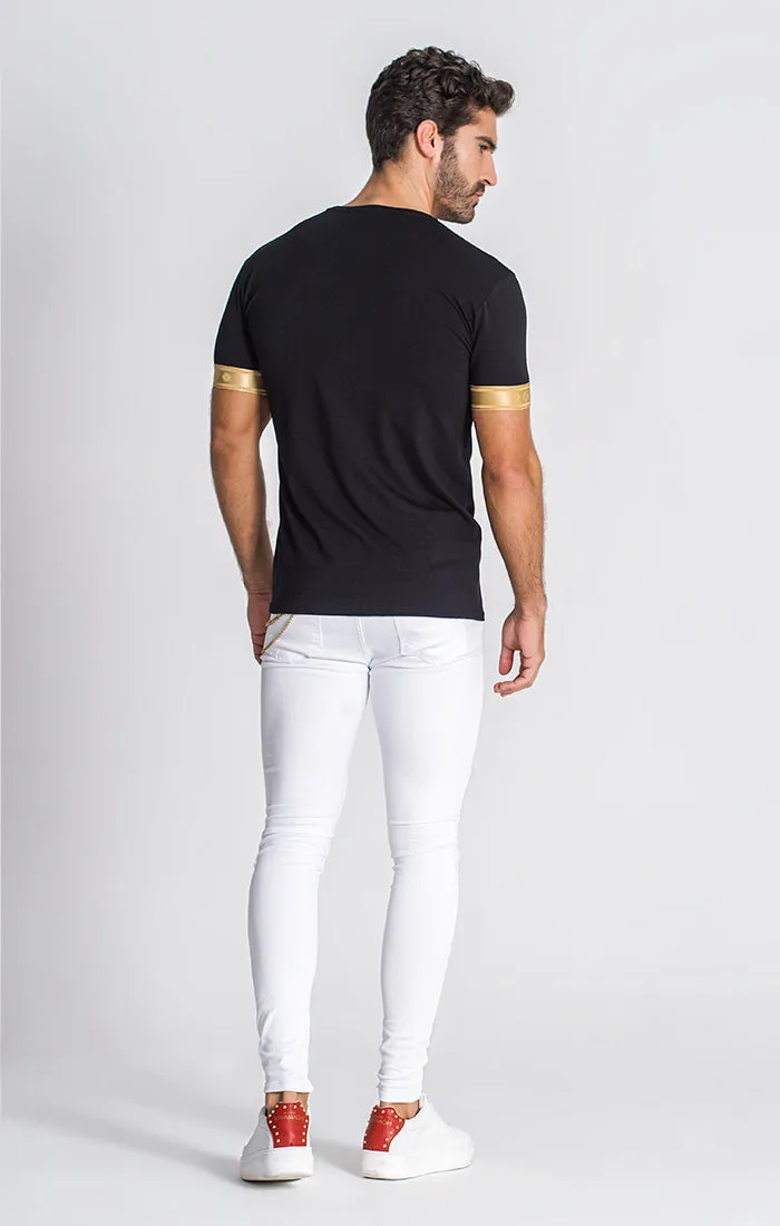 Black Berlin Elastic Gold Tee