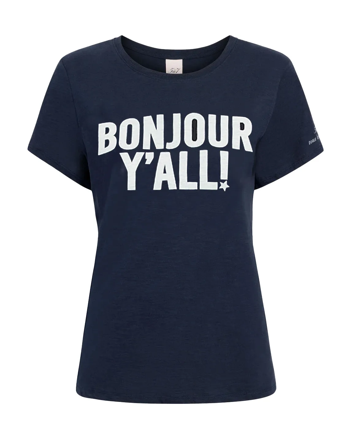 Bonjour Y'all Tee (Navy/White)