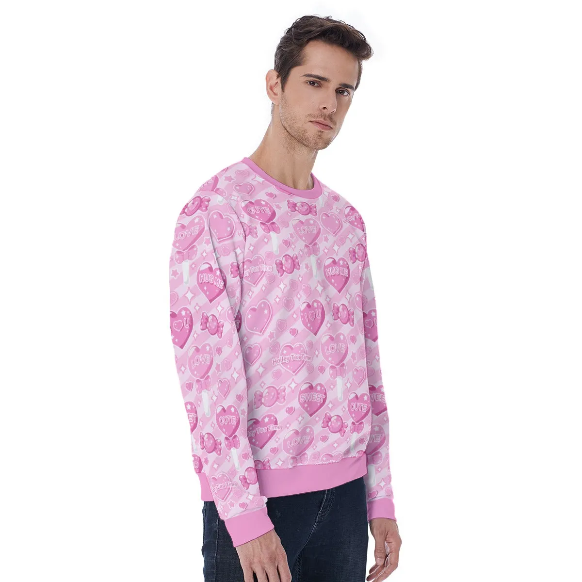 Candy Love Hearts (Pink Cutie) Men's Sweatshirt