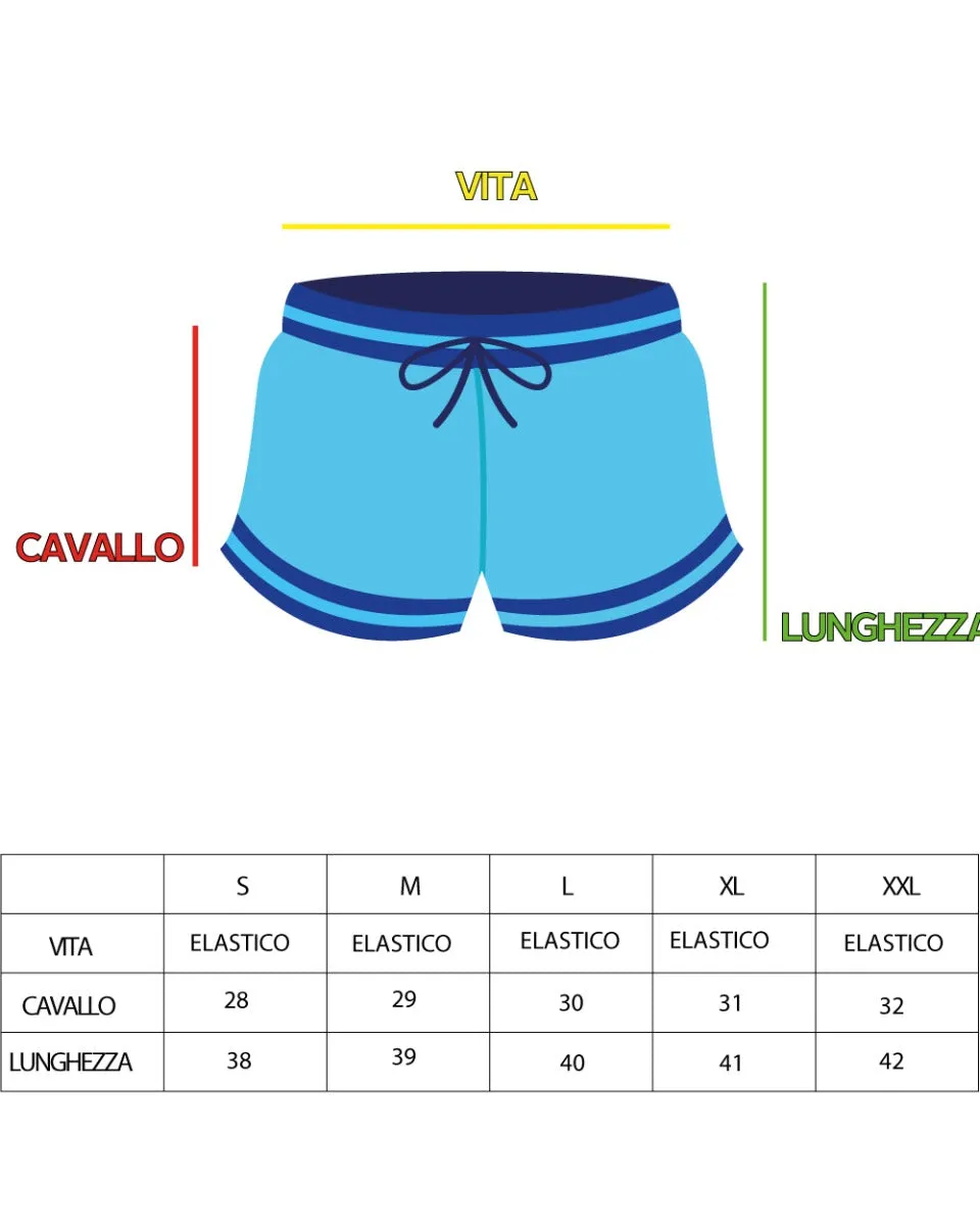 Costume Da Bagno Uomo Boxer Tinta Unita Elastico Blu GIOSAL-SU1211A