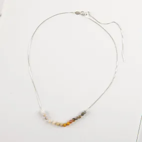 Crazy Lace Agate & Pietersite Adjustable Slide Chain Gemstone Necklace