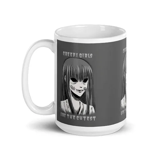 Creepy Coffee Mug / Soft Goth Mug / Creepy Girl Print