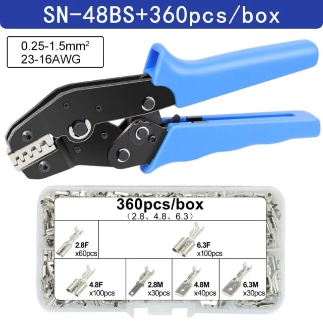 Crimping Pliers SN-48BS/2549 For Tab 2.8 4.8 6.3 XH2.54 SM2.5 DuPont2.54 Terminals Car Connector Wire Electrician Tools Set