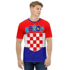 Croatia Flag Men's T-shirt With Coat Of Arms / Patriotic Clothing