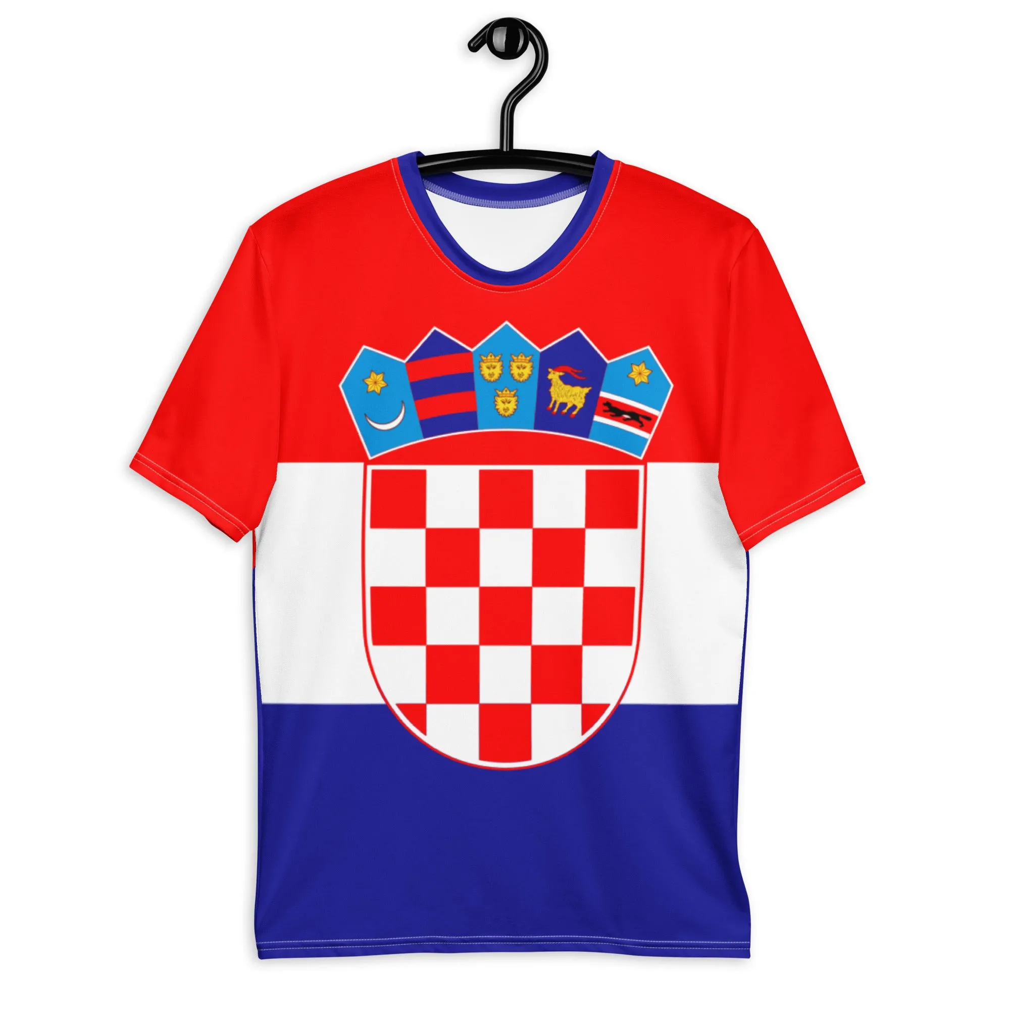 Croatia Flag Men's T-shirt With Coat Of Arms / Patriotic Clothing