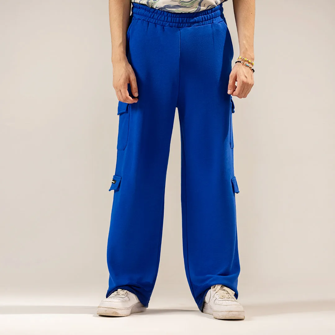 Electric  Blue Wide Leg Cargo Trouser