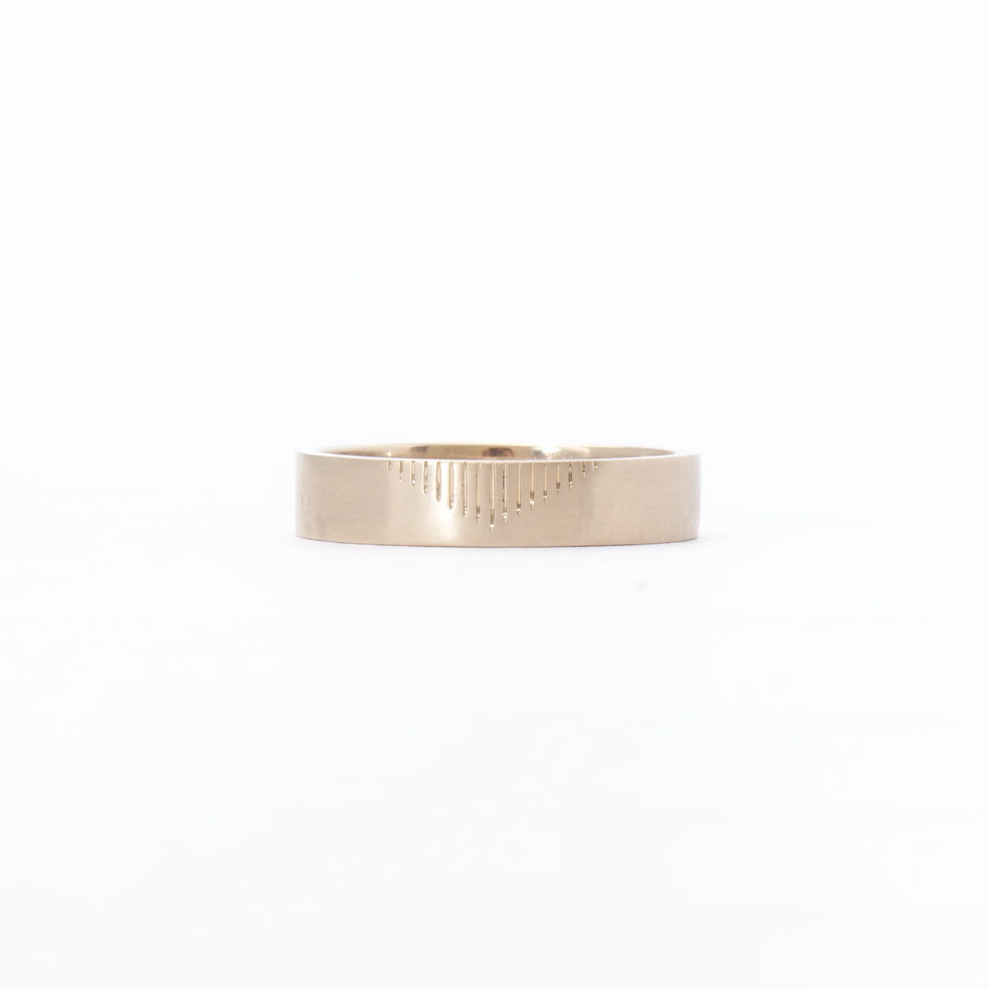 Engraved Pyramid Wedding Band