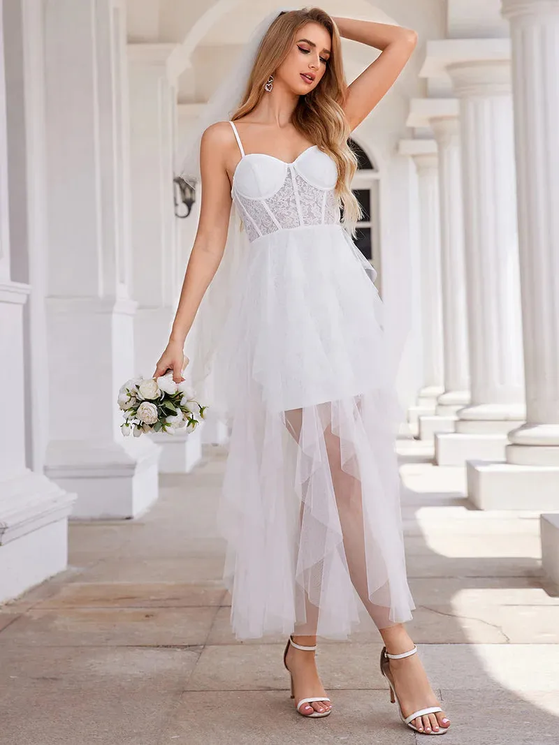 Exquisite Sweetheart Tulle Evening Dress With Spaghetti Straps