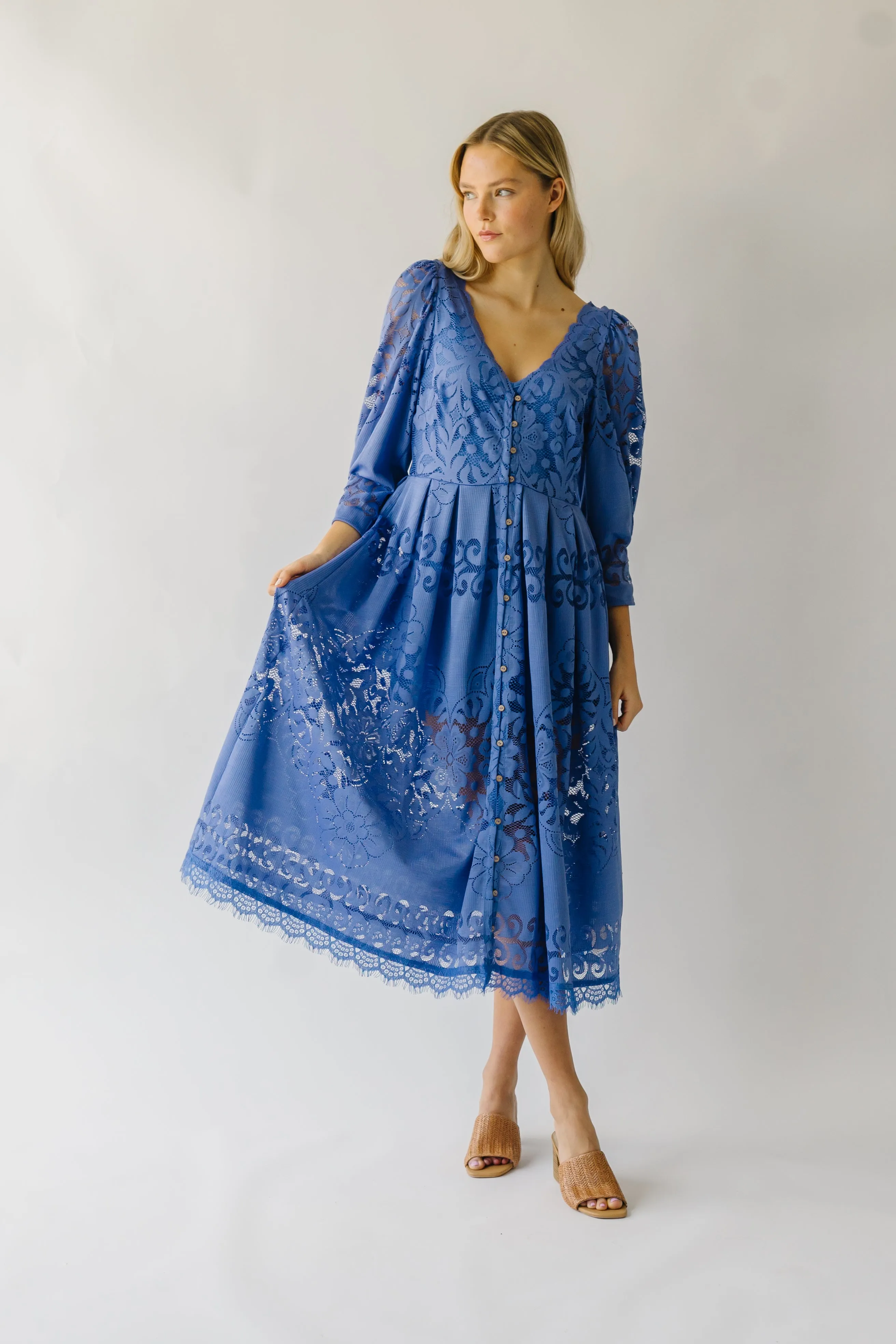 Free People: Shadow Dance Midi Dress in Persian Jewel