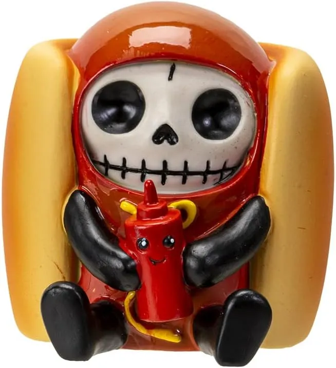 Furrybones - Frank Skeleton Hotdog Complete With His Very Own Ketchup Bottle In Hand