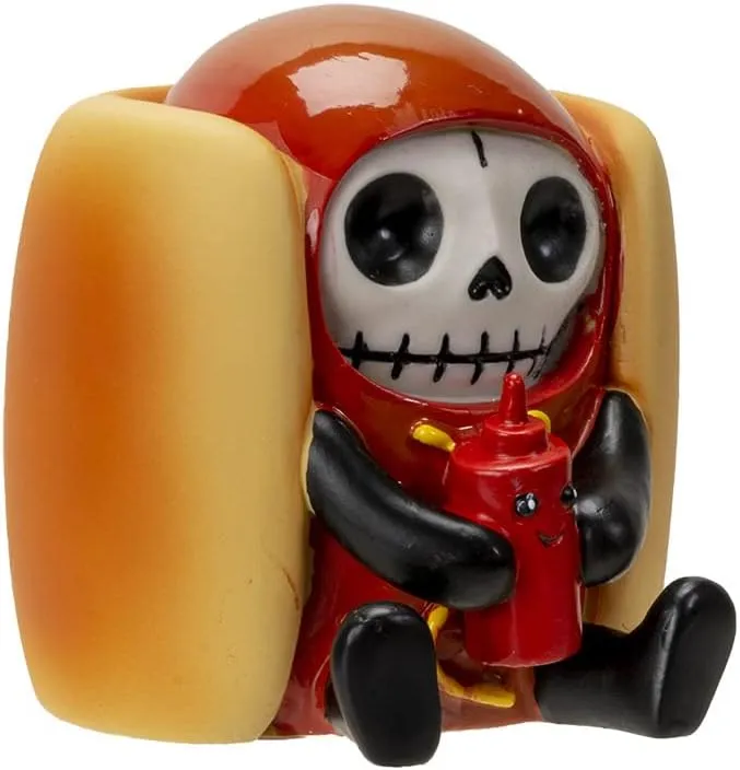 Furrybones - Frank Skeleton Hotdog Complete With His Very Own Ketchup Bottle In Hand