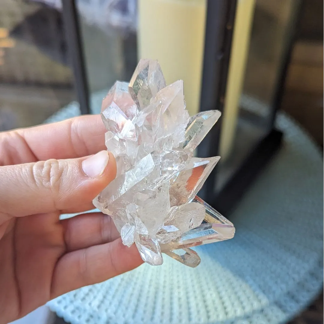 Gemmy A Grade Natural Clear Quartz Cluster from Brazil with Rainbows ~ Clear Connection and Vibrant Energy~ Tucson Exclusive!